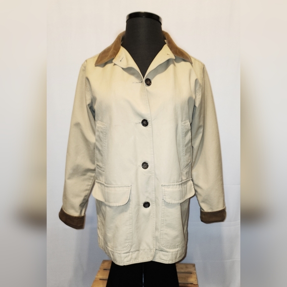 Mint 2BN cond (L) Women's L.L.Bean Lined button front jacket + cord trim accents - Picture 4 of 14
